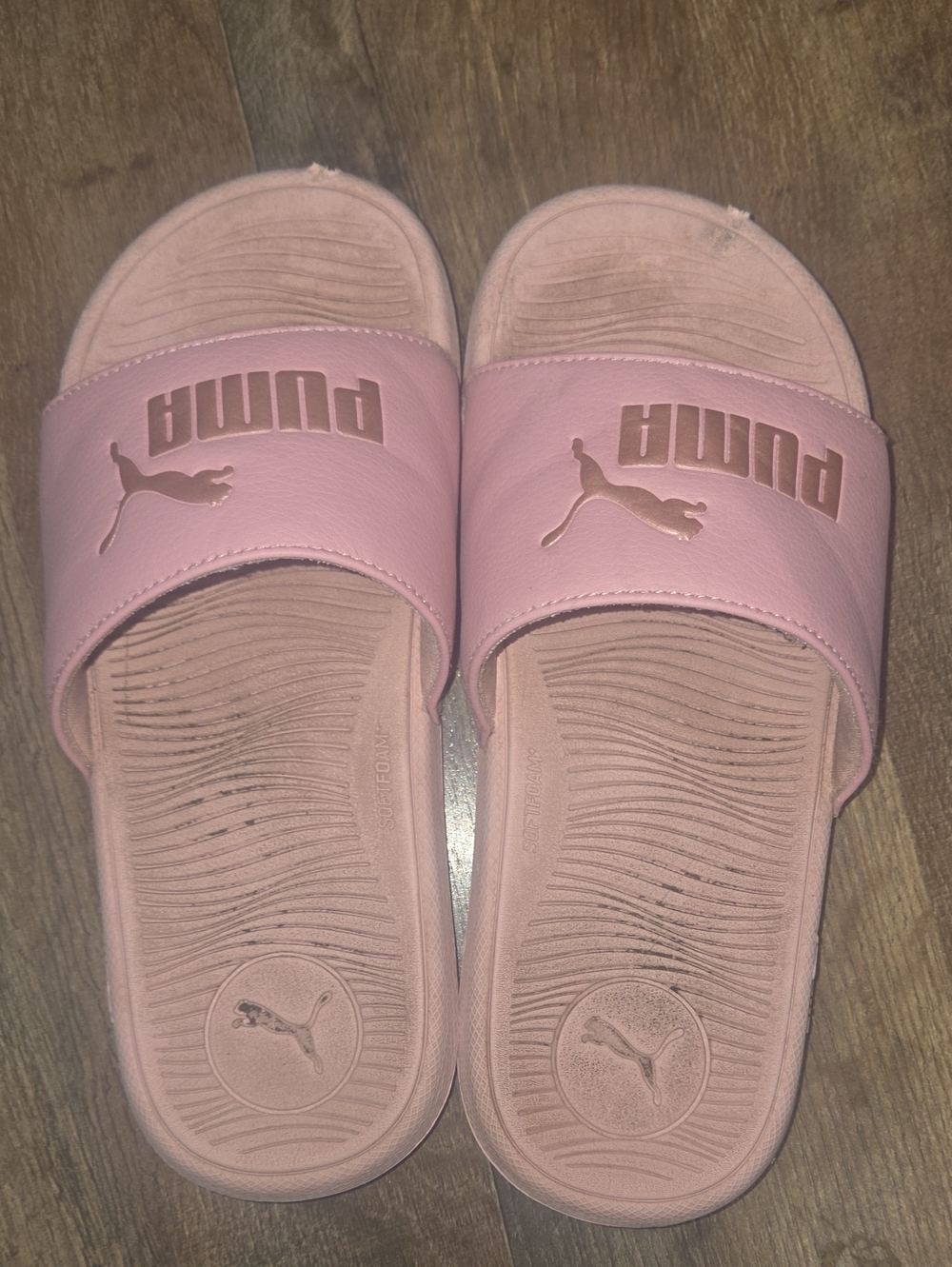 Puma Girls Pink Logo Slide Sandals
